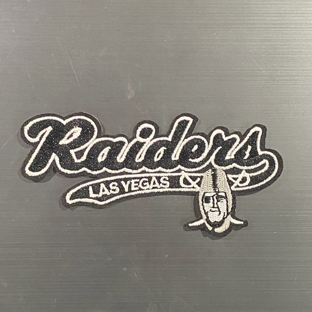 Vintage Throwback Las Vegas Raiders Patch. Approx size 4 x 2 inches